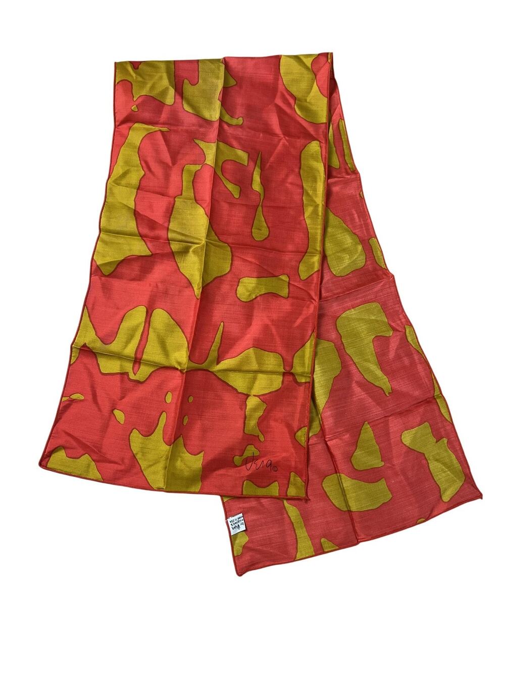 Vera Kerchief Unisex One Size Red Camouflage 100% Silk Dupion Rectangle Scarf